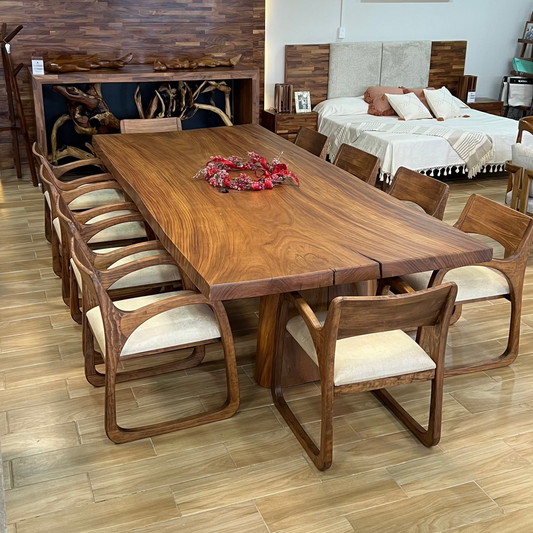 Comedor Planchón Parota Y Alamo 10 sillas